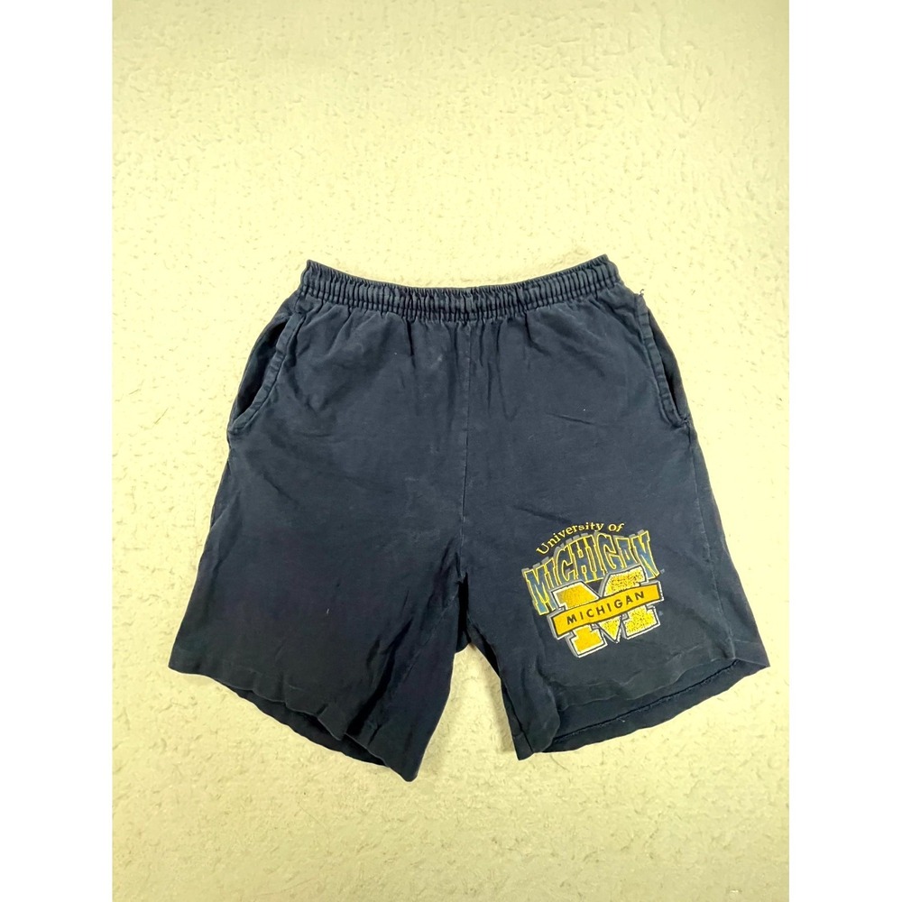 Vintage Michigan Wolverines Shorts Mens Small Navy Blue Artex‎ Basketball NCAA